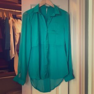 Free People Emerald Green Sheer Tunic